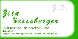 zita weissberger business card